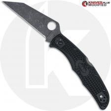 MODIFIED Spyderco Endura 4 Wharncliffe + Regrind + Acid Stonewash + Black Hardware