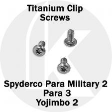 Titanium Replacement Clip Screws for Spyderco Para Military 2, Para 3, YoJimbo 2, Military Knife - Button Head - T6 - Set of 3