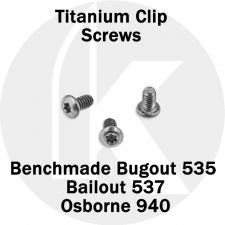Titanium Replacement Clip Screws for Benchmade Bugout, Bailout, Osborne 940 Knife - Button Head - T6 - Set of 3