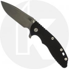 Hinderer Knives XM-18 3.5 Inch Knife - Spear Point - Working Finish - 20CV - Tri Way Pivot - Black G-10 / Battle Black Ti