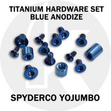 Titanium Hardware Replacement Screw Set for Spyderco YoJUMBO Knife - Blue Anodize