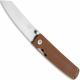 Boker Tenshi Micarta 01BO327 - Kansei Matsuno EDC - VG-10 Reverse Tanto - Reddish Brown Micarta - Liner Lock