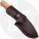Boker Arbolito Vultur 02BA415 Fixed Blade Knife - ACX Drop Point - Olive Wood - Brown Leather Sheath