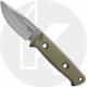 Benchmade Mini Bushcrafter 165-1 Fixed Blade Knife - Stonewash CPM S30V Drop Point - OD Green G10 - Black Leather Sheath