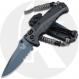 Benchmade Mini Adira 18065SBT-01 Knife - Part Serrated Blue MagnaCut Drop Point - Tempest Gray Grivory - USA Made