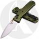 Benchmade Mini Bugout 533SL-10 Knife - Satin S90V Drop Point - Woodland Green Aluminum - USA Made