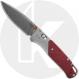 Benchmade Bugout 535-09 Knife - Satin S90V Drop Point - Gray Aluminum/Redstone Richlite Onlay - USA Made