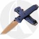 Benchmade Bailout 537FE-02 Knife - FDE Cerakote CPM-M4 Tanto - Crater Blue Anodized Aluminum - USA Made