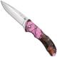 Buck Knives Buck Bantam BBW Knife, Pink Camo, BU-284CMS10