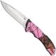 Buck Knives Buck Bantam BLW Knife, Pink Camo, BU-285CMS10