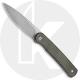 CIVIVI Stylum Knife C20010B-C - Value Price EDC - Gray Stonewash Drop Point - Dark Green Micarta - Slip Joint - Front Flipper Fo