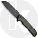 CIVIVI Chevalier C20022-2 - Black Stonewash 14C28N - Dark Green Micarta - Button Lock Flipper Folder