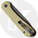 CIVIVI Button Lock Elementum C2103B - Black Stonewash 14C28N - Olive Micarta - Manual Action - Button Lock Folder