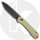 CIVIVI Button Lock Elementum C2103B - Black Stonewash 14C28N - Olive Micarta - Manual Action - Button Lock Folder