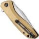 CIVIVI Baklash Knife C801J - Satin 154CM Drop Point - Stonewash Brass - Liner Lock Flipper Folder