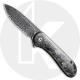 CIVIVI Elementum C907C-DS1 - Black Damascus Drop Point - Shredded CF / Golden Shred - Liner Lock Flipper Folder