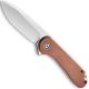 CIVIVI Elementum Knife C907M - Satin D2 Drop Point - Brown Micarta - Liner Lock Flipper Folder