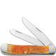 Case Trapper Knife, Carved Persimmon Orange Bone, CA-22082