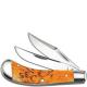Case Saddlehorn Knife, Carved Persimmon Orange Bone, CA-22086