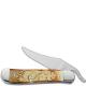 Case RussLock Knife, Burnt Oatmeal Carved Bone, CA-31756