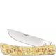 Case Sod Buster Jr Knife, Burnt Oatmeal Carved Bone, CA-31758