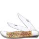 Case Folding Hunter Knife, Burnt Oatmeal Carved Bone, CA-31759