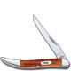 Case Knives Case Small Texas Toothpick Knife, Pocket Worn Harvest Orange, CA-7400