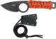 CRKT Tailbone Knife - 2415 - TJ Schwarz - Neck Knife - Black Stonewash Drop Point Fixed Blade - Orange Cord Wrap Machine Chain H
