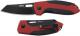 CRKT Sketch 2430 Lucas Burnley EDC Black Wharncliffe Folding Knife Black and Red Molded Handle
