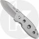 CRKT Squid Holey 2491 - Lucas Burnley EDC - Stonewash Drop Point - Holey Stonewash Stainless Steel - Frame Lock Folder