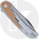 CRKT Padawan 6070 Knife - Brushed 14C28N Drop Point - Stainless Steel with Brown Micarta Inlay - Frame Lock Flipper Folder