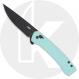 CRKT Q Compact 7075B Knife - Black Oxide 14C28N Drop Point - Light Blue GRN - Flipper Folder