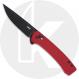 CRKT Q Compact 7075R Knife - Black Oxide 14C28N Drop Point - Red GRN - Flipper Folder