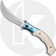 CRKT Ritual 7471 - Alan Folts Assisted Folder - Satin 12C27 Sandvik Scimitar Style Blade - SS with White Fiber Infused Resin - L