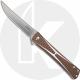 CRKT Crossbones Bronze 7530B - Jeff Park Folder - Satin Trailing Point Blade - 2 Tone Bronze and Silver Aluminum - Liner Lock Fl