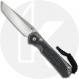 Chris Reeve Small Sebenza 31 Knife - S31-1232 - Stonewash CPM MagnaCut Tanto - Black Canvas Micarta / Glass Blasted Titanium