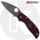 MODIFIED Spyderco Chaparral Lightweight - The Ron Burgundy - Acid Stonewash - Rit Dyed Handle