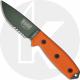 ESEE Knives ESEE-3S-OD Part Serrated Olive Drab Drop Point - Orange G10 Handle - Black Molded Sheath