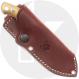 GiantMouse GMF1-XL Fixed Blade Knife - Satin Elmax Modified Drop Point - Brass - Leather Sheath