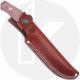GiantMouse GMF4-RED Fixed Blade Knife - PVD N690 - Red Canvas Micarta - Leather Sheath