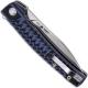 Kizer Vanguard Splinter V3457N2 - TomCat Knives - Stonewash N690 Sheepfoot - Milled Blue / Black G10 - Liner Lock Flipper Folder