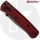 MODIFIED Benchmade Mini Bugout Red Dragon 533 Knife - Satin Blade - Rit Dyed Handle - KP Black Thumbstud & Standoffs