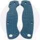 KP Custom Micarta Scales for Spyderco Paramilitary 2 Knife - Blue Linen - Ambi - Tip Up