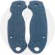 KP Custom Micarta Scales for Spyderco Para 3 Knife - Blue Linen - Ambi - Tip Up