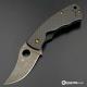 MODIFIED Spyderco Rhino C210CFP Knife - Acid Stonewash - Heat Bronzed Hardware