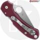 MODIFIED Spyderco Para 3 Maxamet - The Ron Burgundy - Satin - Rit Dyed Handle - AWT Skinny Cut