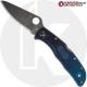 MODIFIED Spyderco K390 Endela Knife - Acid Stonewash - Heat Color Hardware - Rit Dye Fade