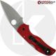 MODIFIED Spyderco Native 5 Salt LC200N Knife - The Red Dragon - Satin - Rit Dyed Handle