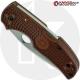 MODIFIED Spyderco Native 5 Salt LC200N Knife - Brown - Satin - Rit Dyed Handle