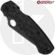 MODIFIED Spyderco Para Military 2 Knife with Acid Stonewash Blade + KP Damascus Pattern Carbon Fiber Scales + KP All Black Hardw